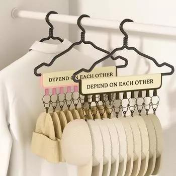 10 Clips Multi-Functional Caps Holder Underwear Socks Baseball Cap Towel Organizer Metal Portable Closet Room Bedroom Foldable