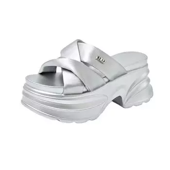 10 cm thick-soled slippers women s super high heel outer wear summer inner height increase black wedge heel sandals versatile sandals 35