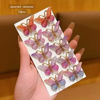 10 color random butterfly hair clip gradient clip headwear Size fits all