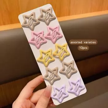 10 color random hair clips Korean version BB clip star hair clip suitable for daily use hair accessories