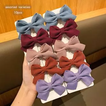 10 color random Korean version bow hair clips with sweet and stylish hair accessories suitable for daily use