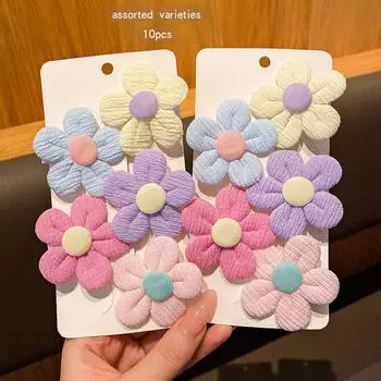 10 colorful random flower hair clips, sweet and stylish hair accessories suitable for daily use