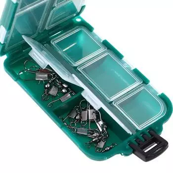 10 Compartment Mini Storage Case Flying Fishing Tackle Box Fish Spoon Hook Bait чёрный