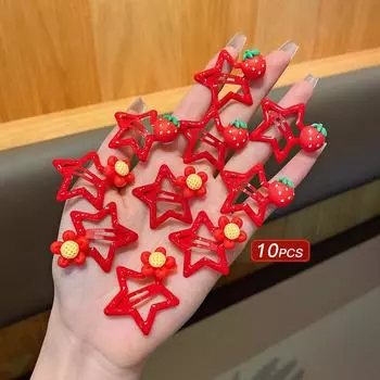 10 cute red star hair clips suitable for daily use