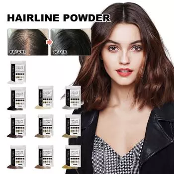 10-цветная пудра для линии роста волос, густое и красивое наполнение волос, освежающая и пушистая пудра для теней на верхней части линии роста волос