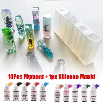 10 цветов, 10 г, эпоксидная УФ-смола, краситель, краситель, пигмент, смесь цветов + форма