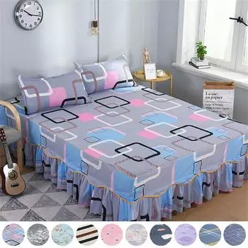 10 цветов цельный шлифовальный 3d цифровой цветочный узор с принтом рюшами юбка-кровать простыни мягкие и удобные покрывала покрывало юбки-кровати 120*200cm