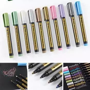 10 цветов маркера-краски водостойкие маркеры на водной основе Kawaii Metallic Marker Painting