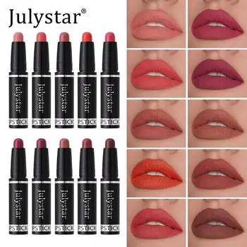 10 цветов, матовая помада-карандаш Nude Brown, водостойкая, стойкая, антипригарная, бархатная, фруктовая, помада-карандаш для губ, тинт для губ, макияж, краска для губ