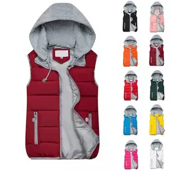 10 цветов модное женское зимнее теплое пальто жилет ватная куртка XL