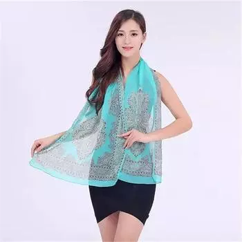 10 цветов, модный женский шифоновый шарф, полиэстеровый принт, осенне-летний узор, шелковые шарфы, шаль 24.0