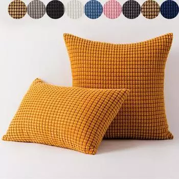 10 цветов, подушка в полоску, крупнозернистая наволочка для дивана, современная простая квадратная вельветовая наволочка с кукурузой темно-синий