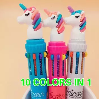 10 цветов в 1 шт. шариковая ручка школьные канцелярские принадлежности подарочные канцелярские принадлежности Papelaria Escolar 10COLORS IN 1PC