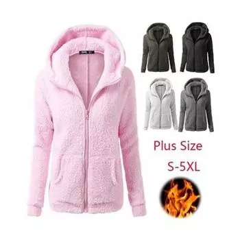 10 цветов, женская модная однотонная толстовка, свободный топ с капюшоном и лохматой молнией S чёрный