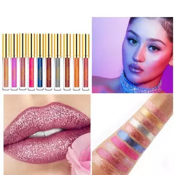 10 цветов женской блестящей помады Flip Pull Pearl Lip Gloss 6 мл