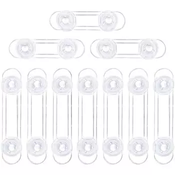 10 детских замков. Прозрачные детские замки. Пластиковые замки 3M для шкафов, ящиков, туалетов, кухонь, дверей, окон и холодильников. 17x2x2cm