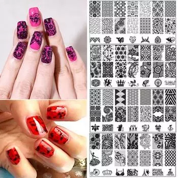 10 дизайнерских штампов для дизайна ногтей «сделай сам», штамповочные пластины, инструмент для шаблонов маникюра 8