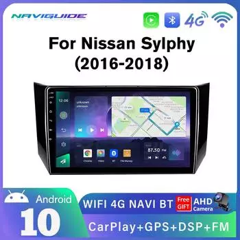 10 дюймов 2Din Android10 автомобильное радио для Nissan Sylphy B17 Sentra 12 2016-2018 GPS Navi мультимедийный видеоплеер BT FM головное устройство без DVD