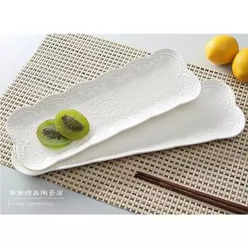 10 дюймов, белая рельефная фарфоровая винтажная тарелка для фуршета, керамические японские тарелки для суши, столовая посуда для суши, квадратная