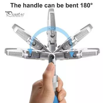 10 дюймов полезный регулируемый гаечный ключ с длительным сроком службы 5 в 1 180 градусов складной шкивный ключ для дома