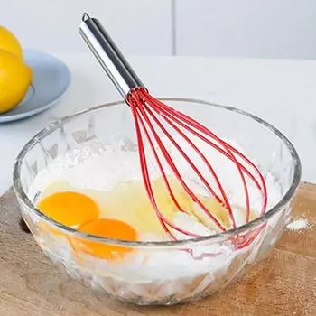 10 дюймов Силиконовый венчик для взбивания яиц Ручка из нержавеющей стали Миксер для взбивания яиц Кухонные принадлежности Блендер для масла Яичный роторный миксер для яиц Инструмент для приготовления пищи синий