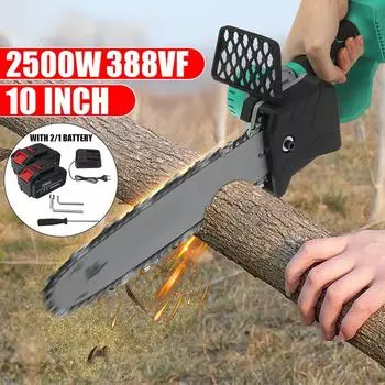 10-дюймовая аккумуляторная электрическая пила, 388 В, 2500 Вт, бензопила с 2 шт., литий-ионная аккумуляторная батарея, бесщеточный деревообрабатывающий инструмент Pattern 3