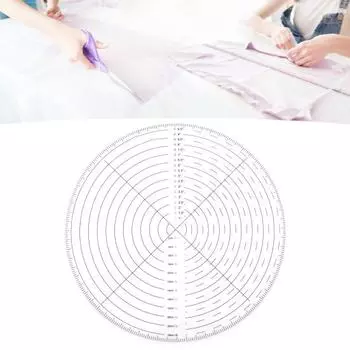 10-дюймовая четкая маркировка, точная шкала, швейная линейка, круговой пластиковый швейный шаблон, измерительный инструмент для поиска центра прозрачный