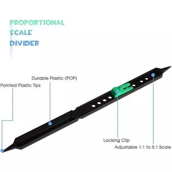 10-дюймовая художественная линейка для рисования, регулируемая пластиковая пропорциональная шкала, делитель #C