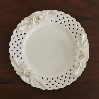 10-дюймовая изысканная керамическая обеденная тарелка в европейском стиле, вылепленная вручную тарелка с розами, коллекционная художественная тарелка, высококачественная посуда &10 inches