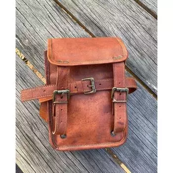 10-дюймовая кожаная сумка для книг | Мягкие отделения для книг/телефона | Регулируемые бретели | Латунные молнии YKK | Чистая Кожа 10 x 7 x 2 in коричневый