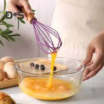 10-дюймовая легко очищаемая взбивалка для яиц, экономичная, прочная, ручная взбивалка для яиц, инструменты для выпечки красный