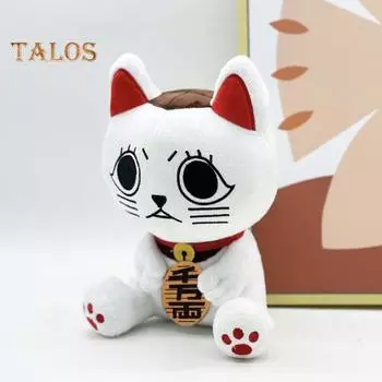 10-дюймовая плюшевая кукла-кошка из серии «Манга», мягкая игрушка для фанатов, подушка-компаньон для снятия стресса в стиле аниме, подарок на Рождество, день рождения 25 cm белый