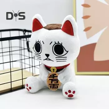 10-дюймовая плюшевая кукла-кошка из серии «Манга», мягкая игрушка для фанатов, подушка-компаньон для снятия стресса в стиле аниме, подарок на Рождество, день рождения 25 cm белый