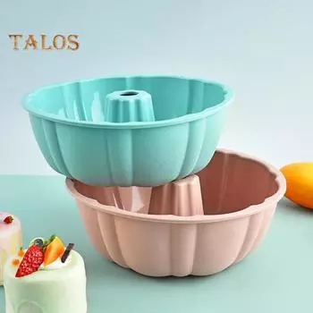 10-дюймовая силиконовая форма для торта, большая емкость, рифленая форма с антипригарным покрытием для тортов, пирожных, кукурузного хлеба, не содержит бисфенола-А, легко чистящиеся круглые формы для выпечки светло-голубой