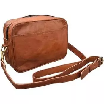 10-дюймовая сумка через плечо из натуральной кожи ручной работы для мужчин и женщин, унисекс, кошелек для подростков, кошелек, сумка-мессенджер, сумки на слинге 10 x 7 x 3 in коричневый