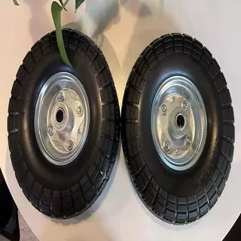 10-дюймовые 4,10/3,50-4 колеса с твердыми шинами, износостойкие, устойчивые к коррозии для садовых тележек, газонокосилки 2pcs/pack