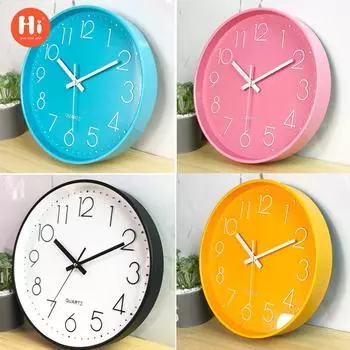 10-дюймовые бесшумные настенные часы кварцевые часы простые креативные пластиковые бытовые трехмерные цифровые часы см