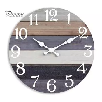 10-дюймовые круглые деревянные настенные часы, винтажные, деревенские, бесшумные, с батарейным питанием, для гостиной, спальни, домашние цифровые аналоговые часы, украшение для дома 2