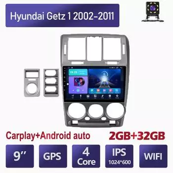 10-дюймовый Android Carplay для Hyundai Getz 1 2002-2011, автомобильный радиоприемник, мультимедийный видеоплеер, GPS-навигация, WIFI, 2 + 32 ГБ 1+16GB