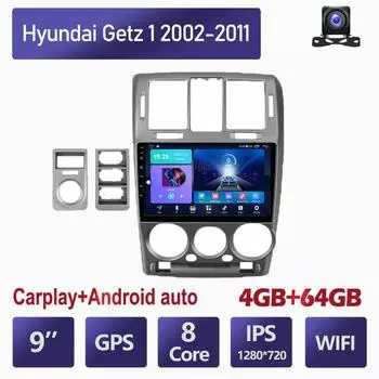 10-дюймовый Android Carplay для Hyundai Getz 1 2002-2011, автомобильный радиоприемник, мультимедийный видеоплеер, GPS-навигация, WIFI, 4 + 64 ГБ 2+32GB