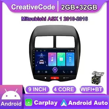 10-дюймовый Android Carplay для Mitsubishi ASX 1 2010-2016, автомобильный радиоприемник, мультимедийный видеоплеер, GPS-навигация, WIFI, 2 + 32 ГБ 1+16GB