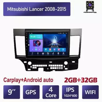 10-дюймовый Android Carplay для Mitsubishi Lancer 2008-2015, автомобильный радиоприемник, мультимедийный видеоплеер, GPS-навигация, WIFI, 2 + 32 ГБ 1+16GB