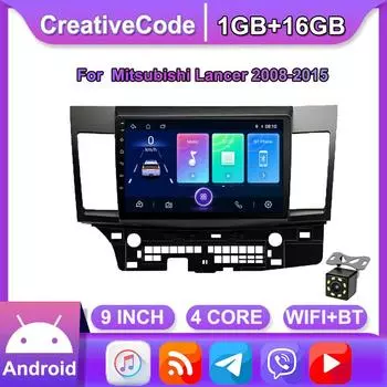 10-дюймовый Android для Mitsubishi Lancer 2008-2015, автомобильный радиоприемник, мультимедийный видеоплеер, GPS-навигация, WIFI, 1 + 16 ГБ