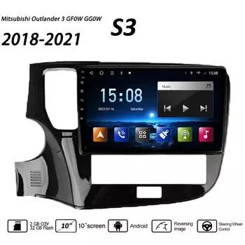 10-дюймовый автомобильный радиоприемник Android для Mitsubishi Outlander 3 GF0W GG0W 2018-2021, навигационный мультимедийный видеоплеер, стерео головное устройство Carplay, WIFI 2 + 32 ГБ 1+16GB
