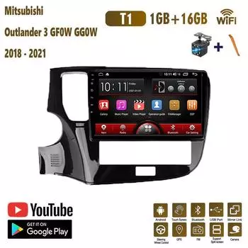 10-дюймовый автомобильный радиоприемник на базе Android для Mitsubishi Outlander 3 GF0W GG0W 2018-2021, мультимедийный плеер, GPS-навигация, стерео, WIFI, 1 + 16 ГБ