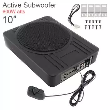 10-дюймовый автомобильный ультратонкий сабвуфер Ative Power Auto Slim Subwoofer 12V большой усилитель мощности тонкий автомобильный сабвуфер 10