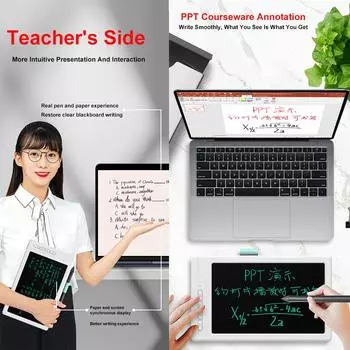 10-дюймовый цифровой планшет для рисования, умный ЖК-планшет для рукописного ввода с высоковольтным сенсорным пером, цифровой планшет белый