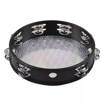 10-дюймовый деревянный сияющий бубен, ручной барабан с колокольчиком и двухрядной светоотражающей головкой 8-inch