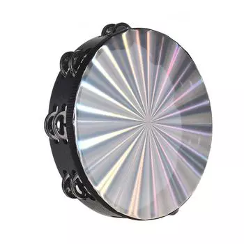 10-дюймовый деревянный сияющий бубен, ручной барабан с колокольчиком и двухрядной светоотражающей головкой 8 inch