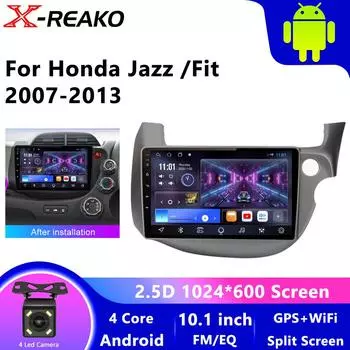 10-дюймовый IPS-экран Android для Honda Fit JAZZ 2007 - 2013 Автомобильная интеллектуальная система Радио Видеоплеер Net BT Wireless CarPlay 4core-1+32G-Cp